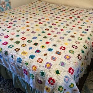 Handmade Crochet Quilt 96x75